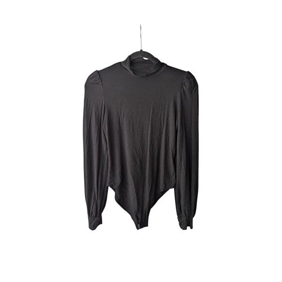 High Neck Bodysuit Fitted Long Sleeve Women's M Snap Mangopop - Picture 1 of 3